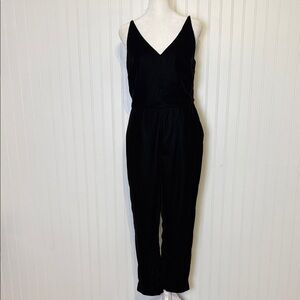 Banana Republic Black velvet cropped Jumpsuit